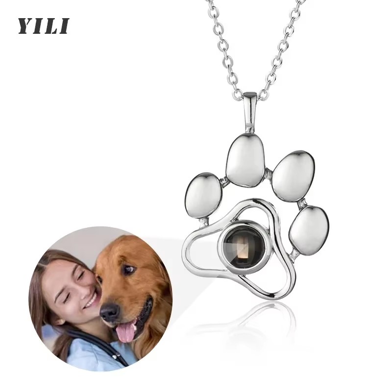 Paw Print photo projection necklace